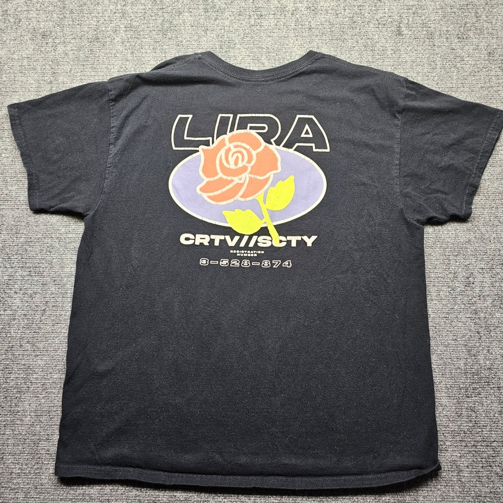 Lira Clothing Mens Creative Society Rose Graphic T-Shirt Black Large